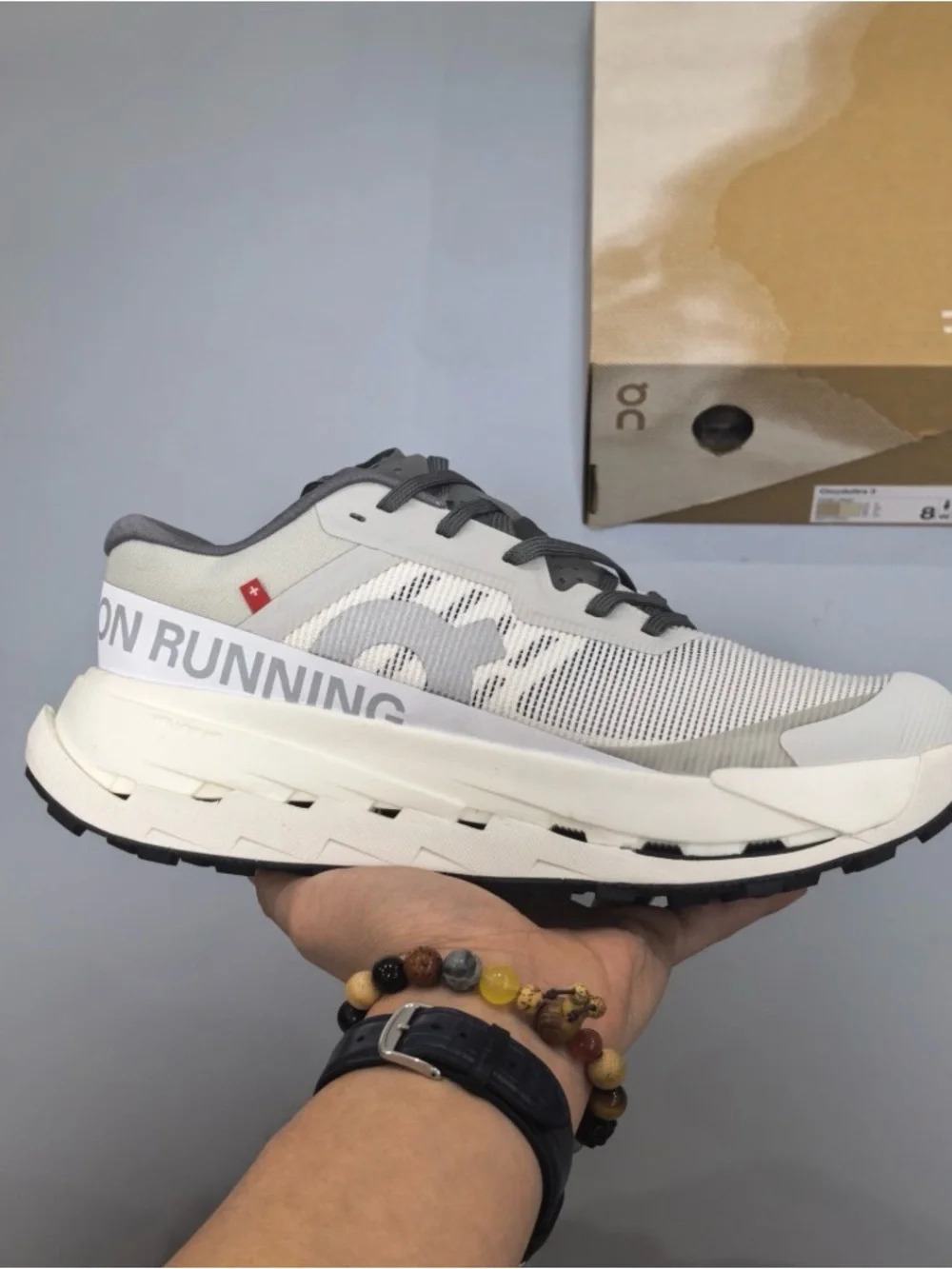 Cloudultra 3 Men's White and Gray Cloudtec Athletic Running Shoes
